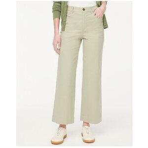 J. Crew Petite High Rise Wide Leg Cropped Pants Green Size 27P